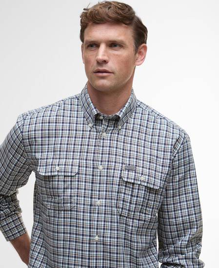 Panwell Thermo-Weave Checked Shirt Navy