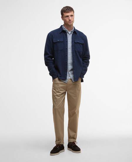 Baystone Relaxed Long-Sleeved Shirt Navy