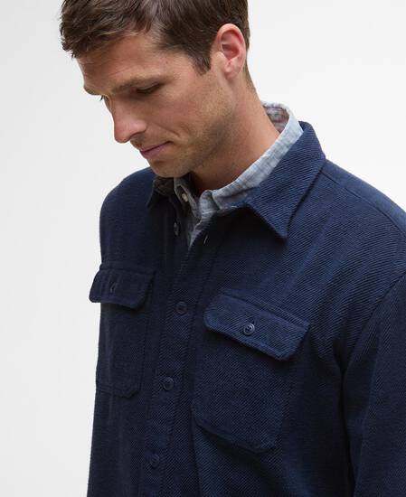 Baystone Relaxed Long-Sleeved Shirt Navy