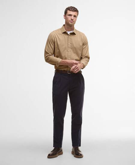 Runnymede Tailored Cord Shirt Stone