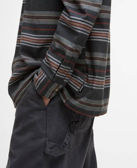 Bowscale Striped Relaxed Shirt Charcoal Marl