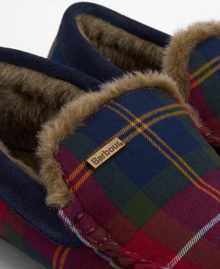 Monty Slippers Winterberry Tartan