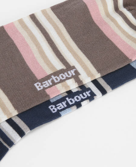 Summer Stripe 2 Pack Socks Pink/Navy Stripe