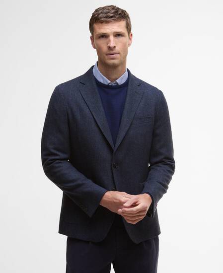 Sutherland Herringbone Blazer Navy