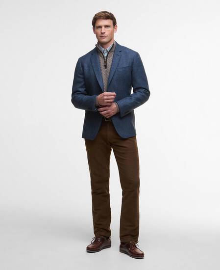 Firth Moons Herringbone Blazer Navy
