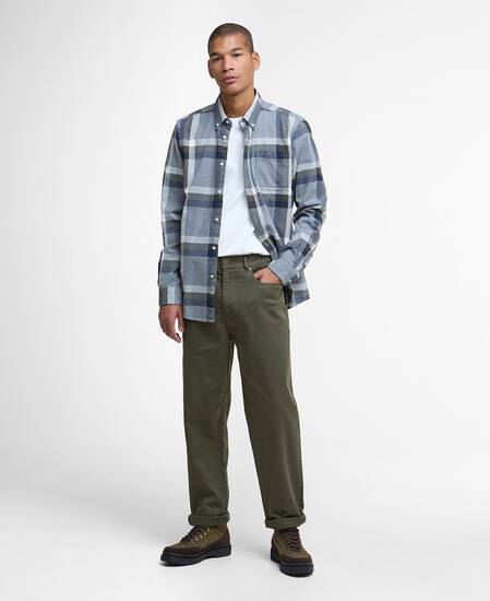 Washed Stretch Regular Trousers Forest