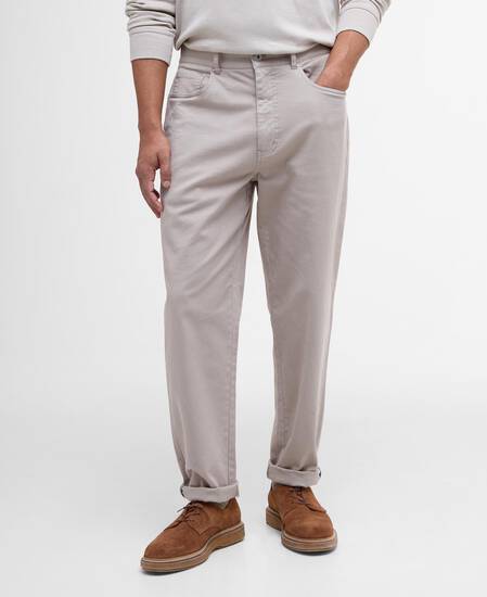 Washed Stretch Regular Trousers Concrete