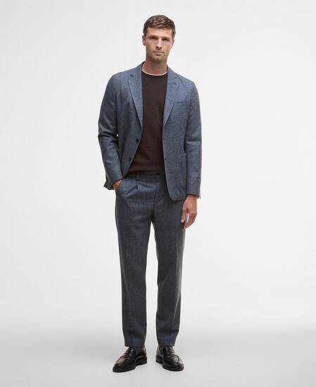 Kensington Check Trousers Navy