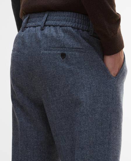 Kensington Check Trousers Navy