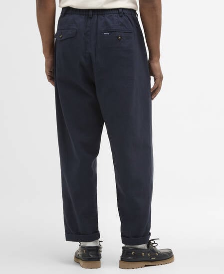 Cotton Linen Relaxed Trouser Navy