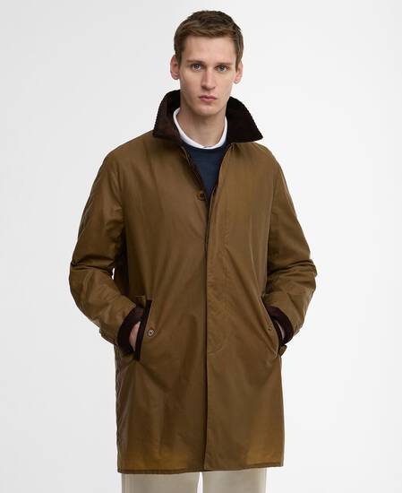 Barbour x Baracuta Tyne Waxed Car Coat Sandstone