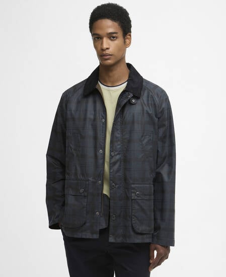 Tartan Ambleside Wax Jacket Navy Tartan