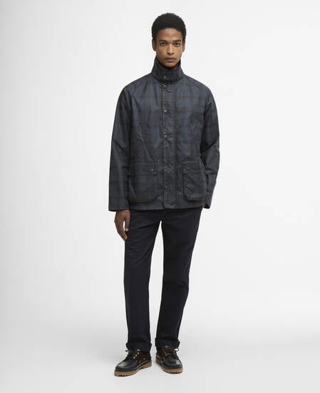 Tartan Ambleside Wax Jacket Navy Tartan