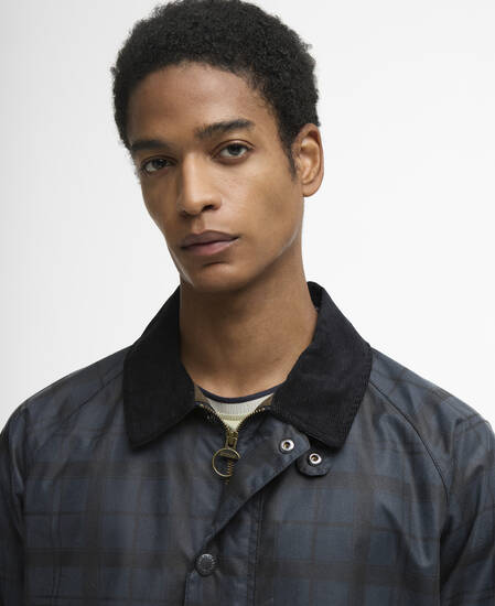 Tartan Ambleside Wax Jacket Navy Tartan