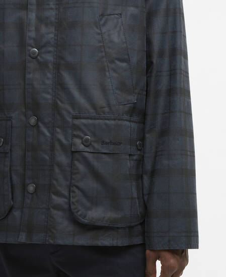 Tartan Ambleside Wax Jacket Navy Tartan
