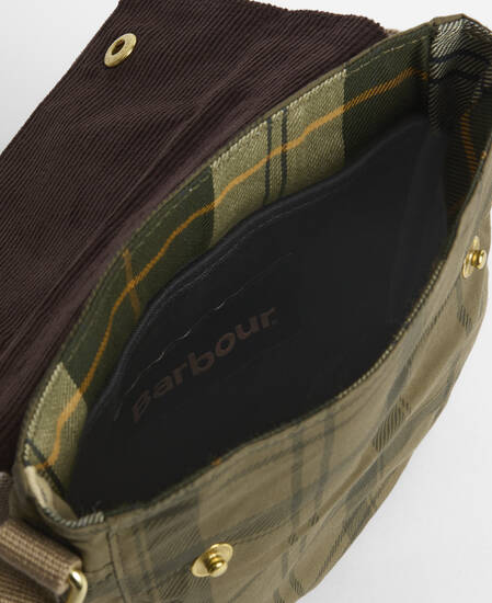 Transport Crossbody Bag Dusky Green Tartan