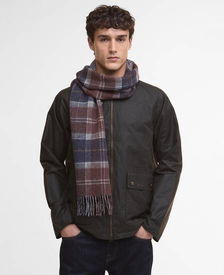 Dramside Reversible Lambswool Scarf Midnight Oak Tartan
