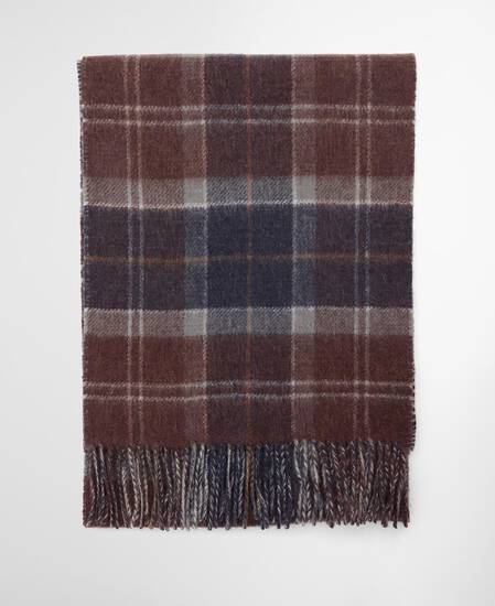 Dramside Reversible Lambswool Scarf Midnight Oak Tartan
