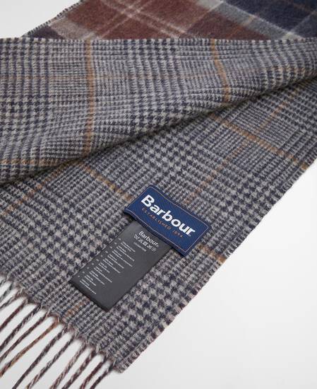 Dramside Reversible Lambswool Scarf Midnight Oak Tartan